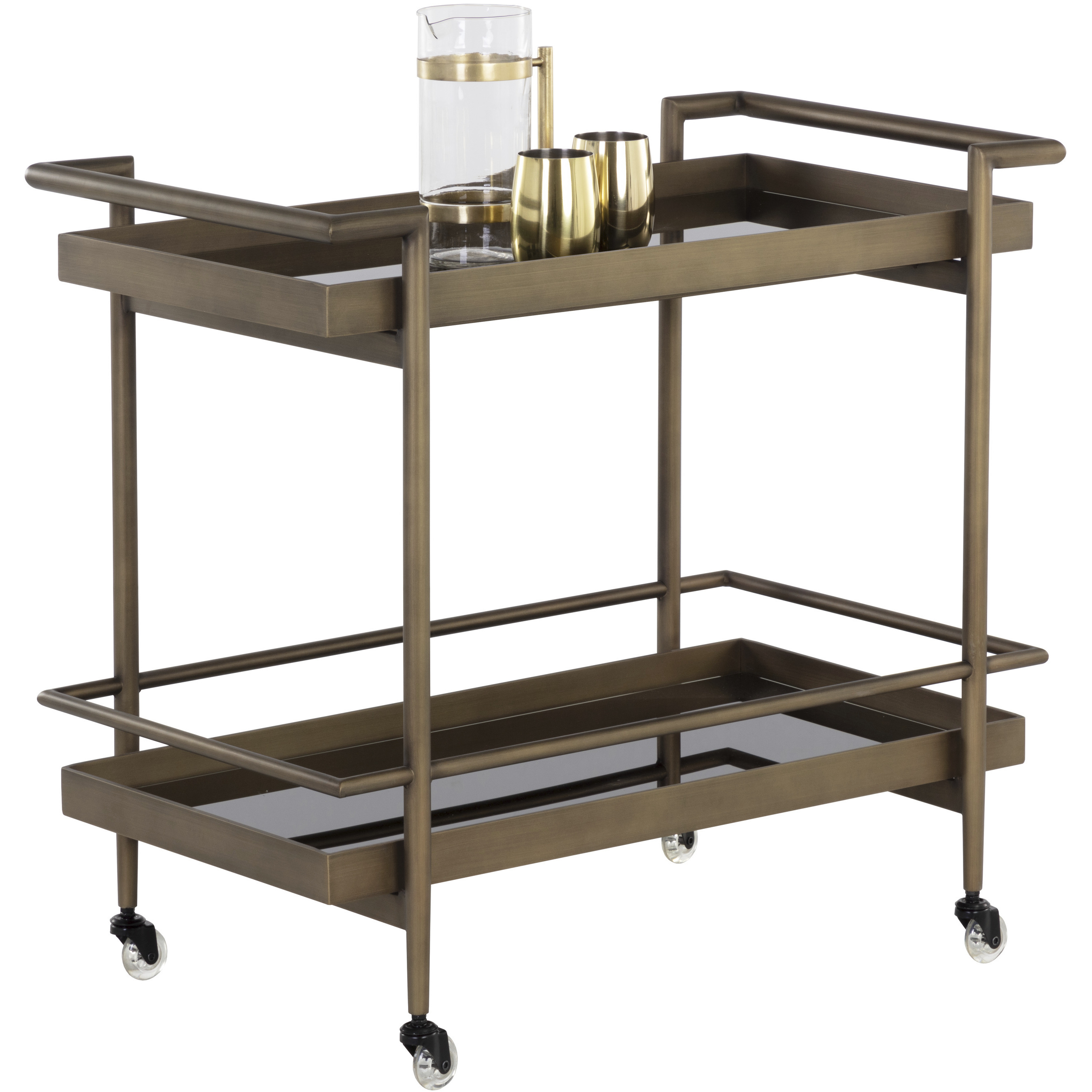 Livingston Antique Brass Bar Cart